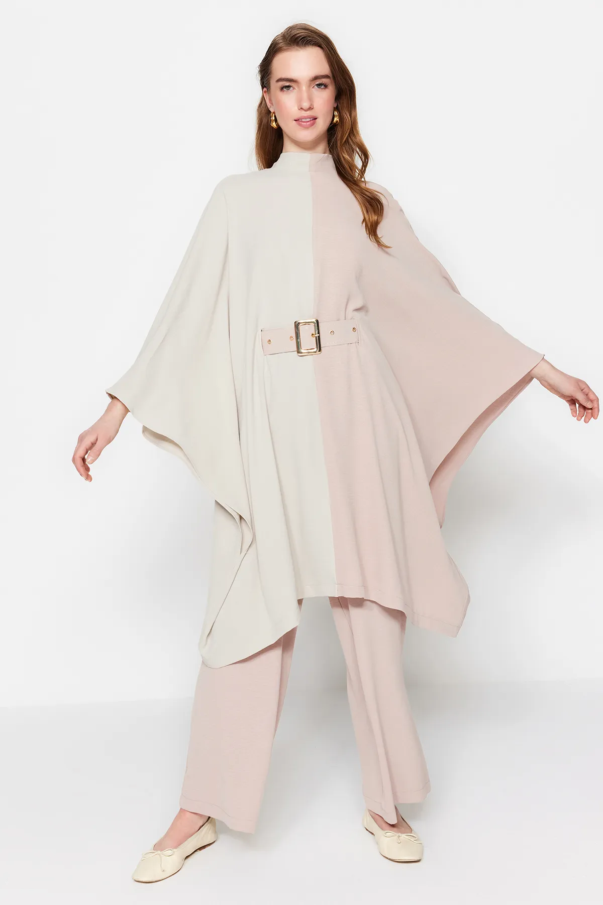 Trendyol Modest  Zweiteiler - Beige - Relaxed Fit