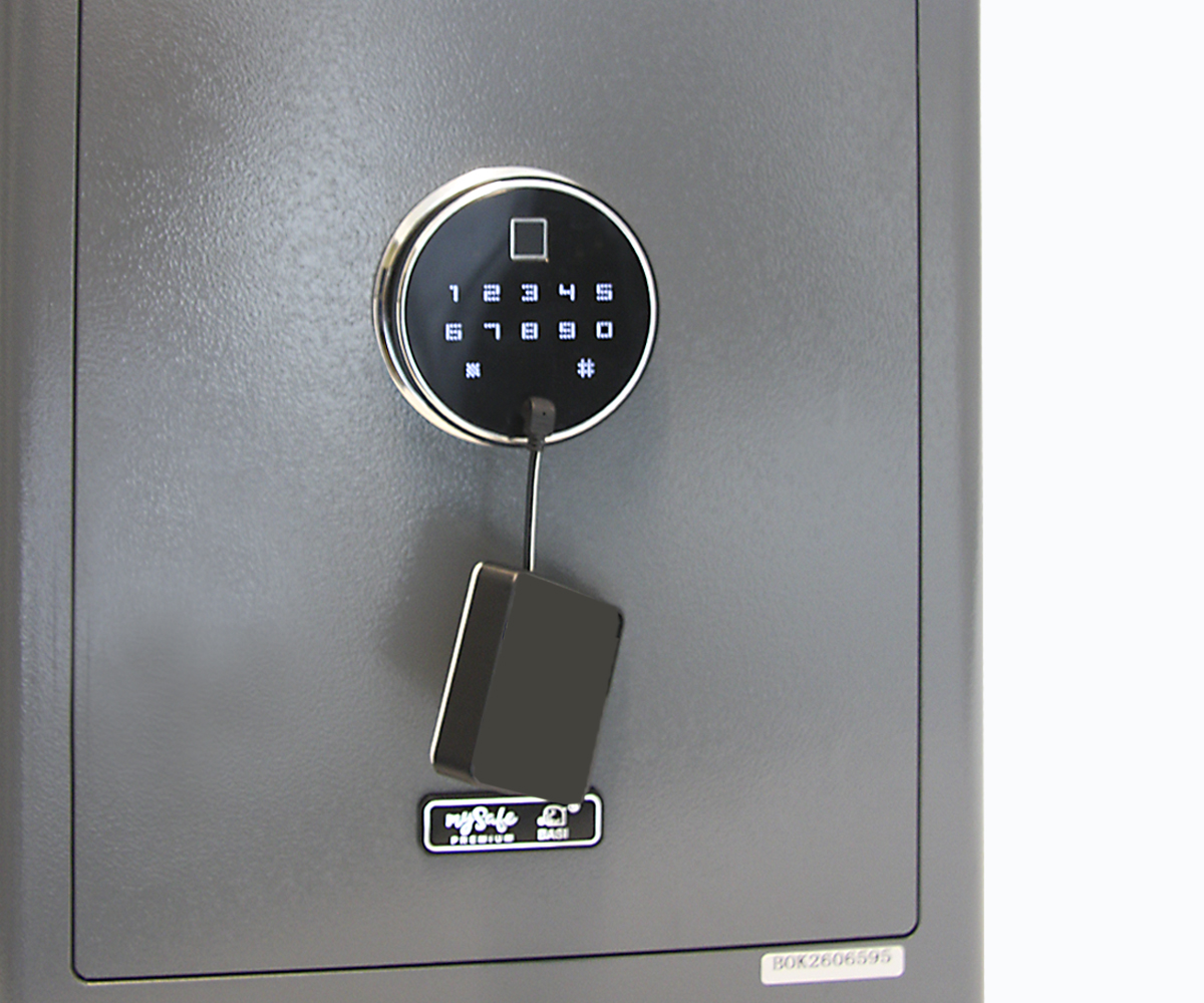 Basi Elektronik-Möbel-Tresor - mySafe Premium 450 - Code/Fingerprint - Grau