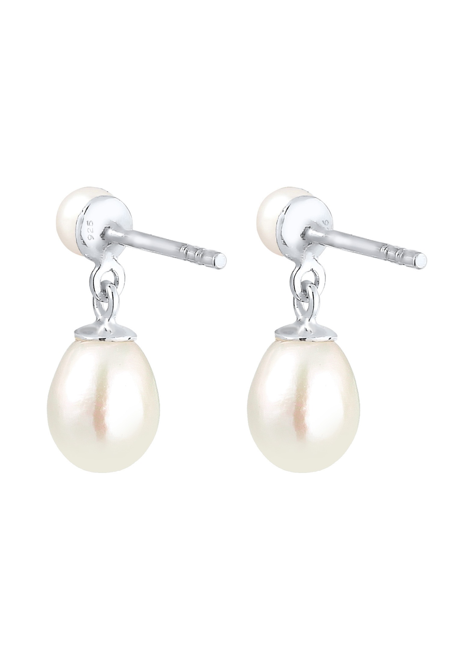 Brincos Elli PREMIUM para mulheres, elegantes brincos pendentes com pérolas cultivadas de água doce em prata de lei 925.
