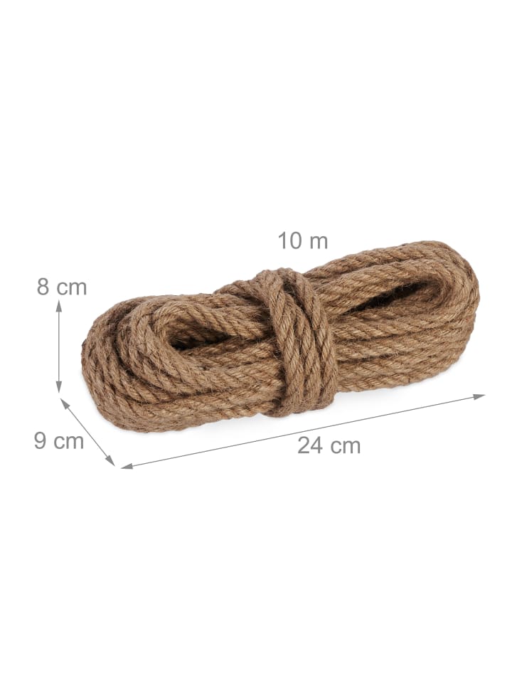relaxdays 2 x Juteseil - 10 mm x 10 m günstig kaufen onesize