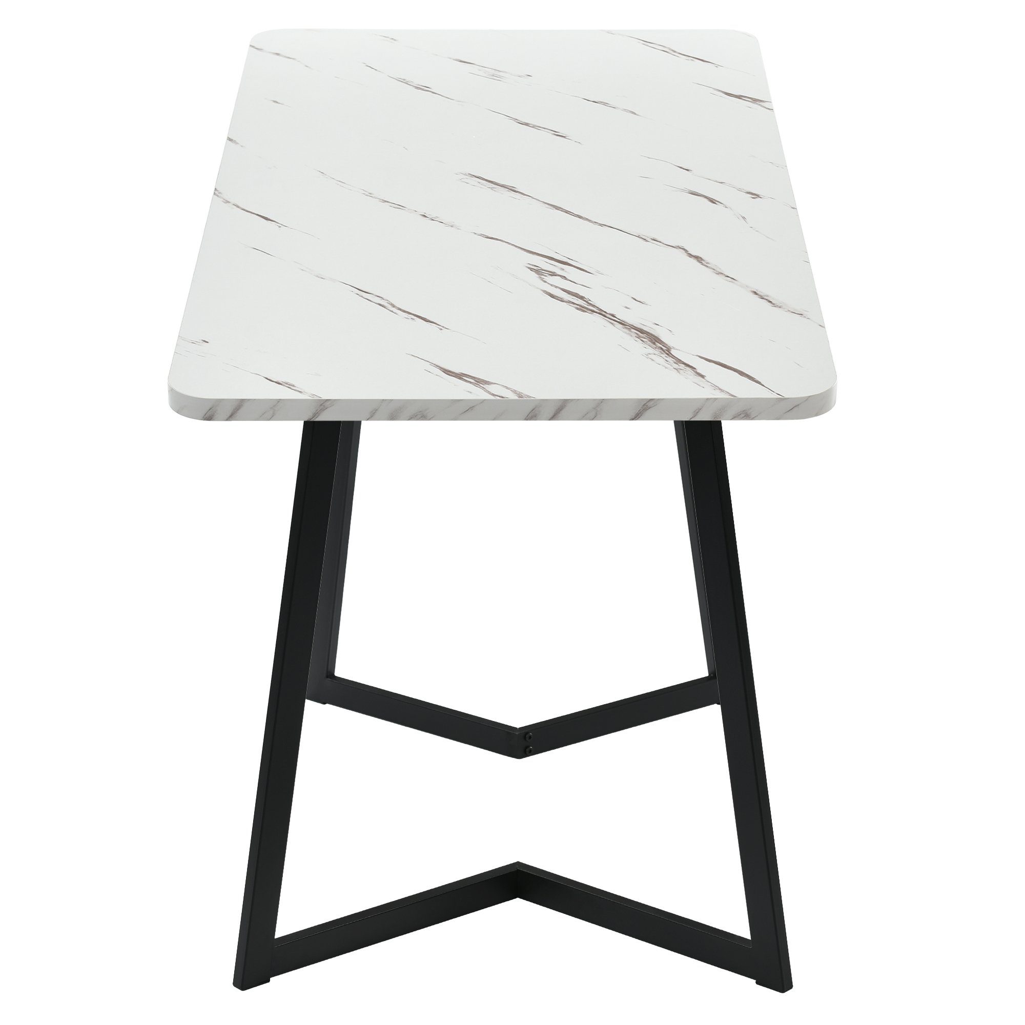 Ulife Essgruppe Rechteckiger Esstisch, Esszimmerstuhl mit Diamantmuster, (Set, 5-tlg., Tisch mit 4 Stühlen)