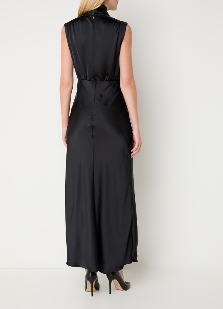 Rochie lungă din satin HUGO BOSS cu crăpătură