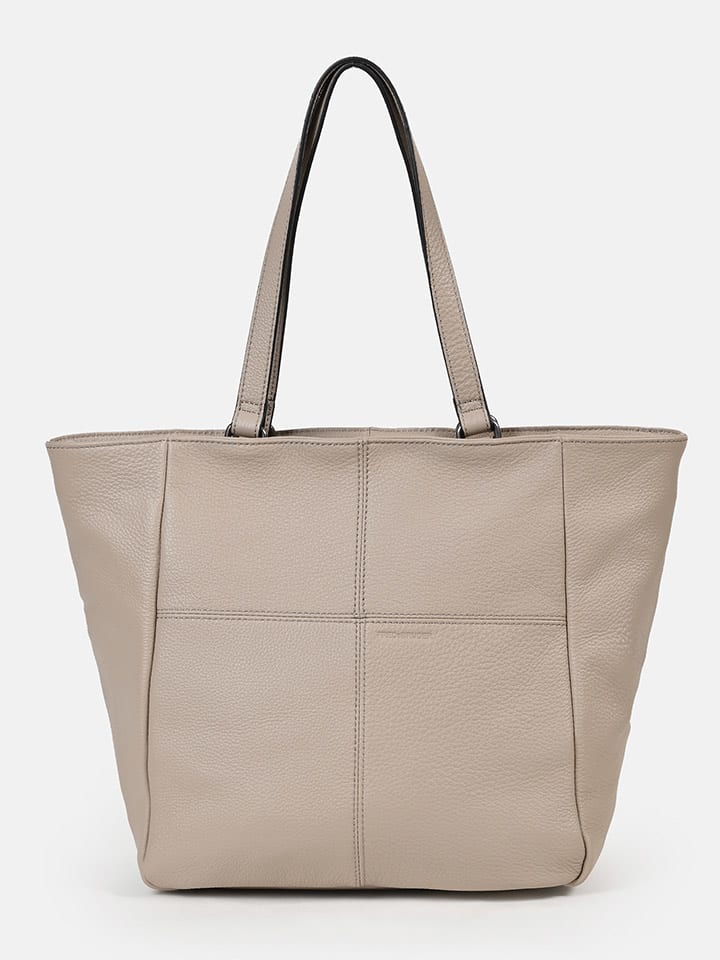 FREDs BRUDER Leder-Shopper in Beige/ Grau - (B)30 x (H)43 x (T)16 cm günstig kaufen onesize