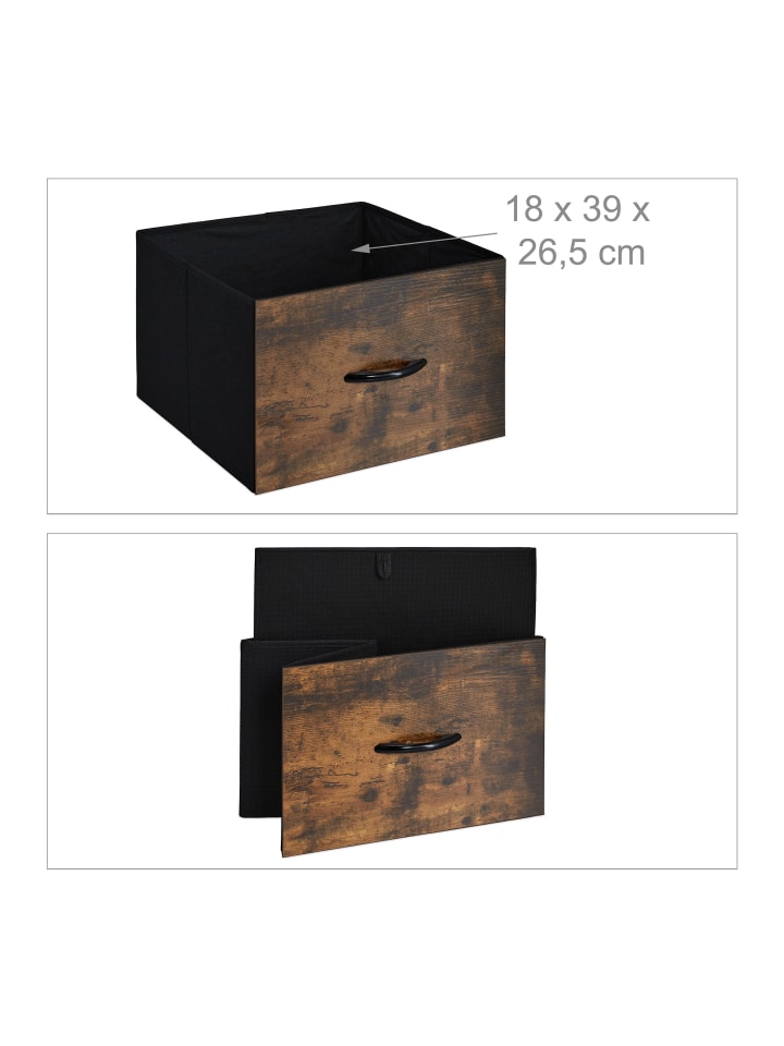 relaxdays Kommode in Braun/ Schwarz - (B)84 x (H)92 x (T)32 cm günstig kaufen onesize