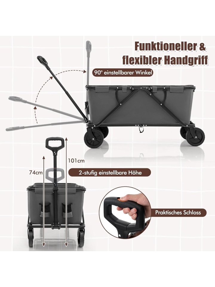 COSTWAY Bollerwagen faltbar in Grau günstig kaufen onesize