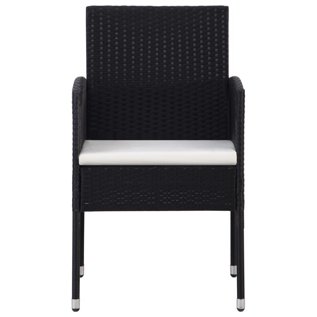 vidaXL Gartenstuhl Gartenstühle 2 Stk. Poly-Rattan Schwarz (2 St)