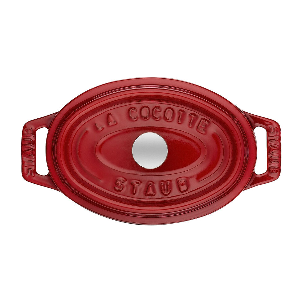 Mini Cocotte 11 cm, oval, Kirsch-Rot, Gusseisen