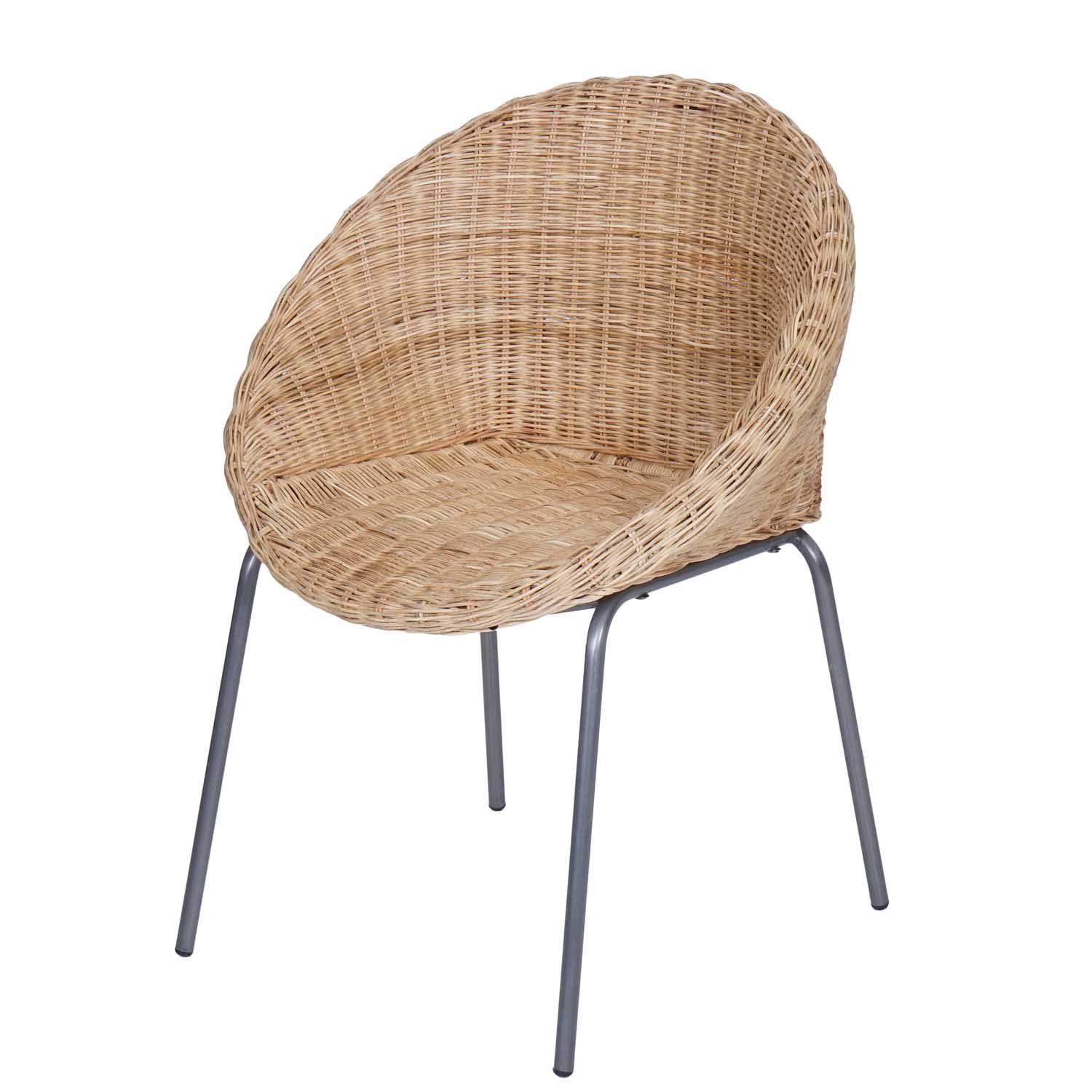 Casa Moro Rattanstuhl Runder Rattan Sessel Cintra Natur