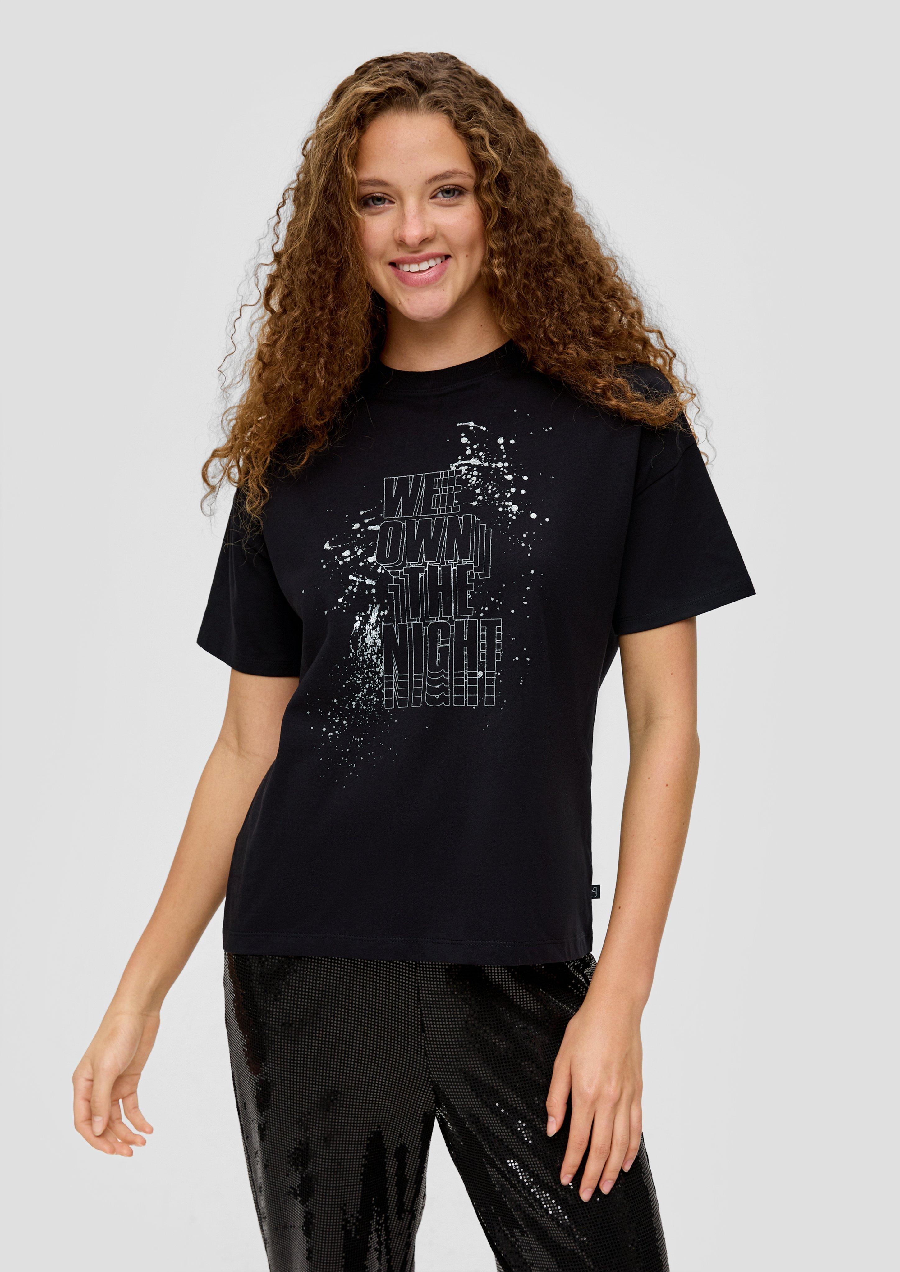 Baumwollshirt mit Glitzer-Print  2138421-99D0