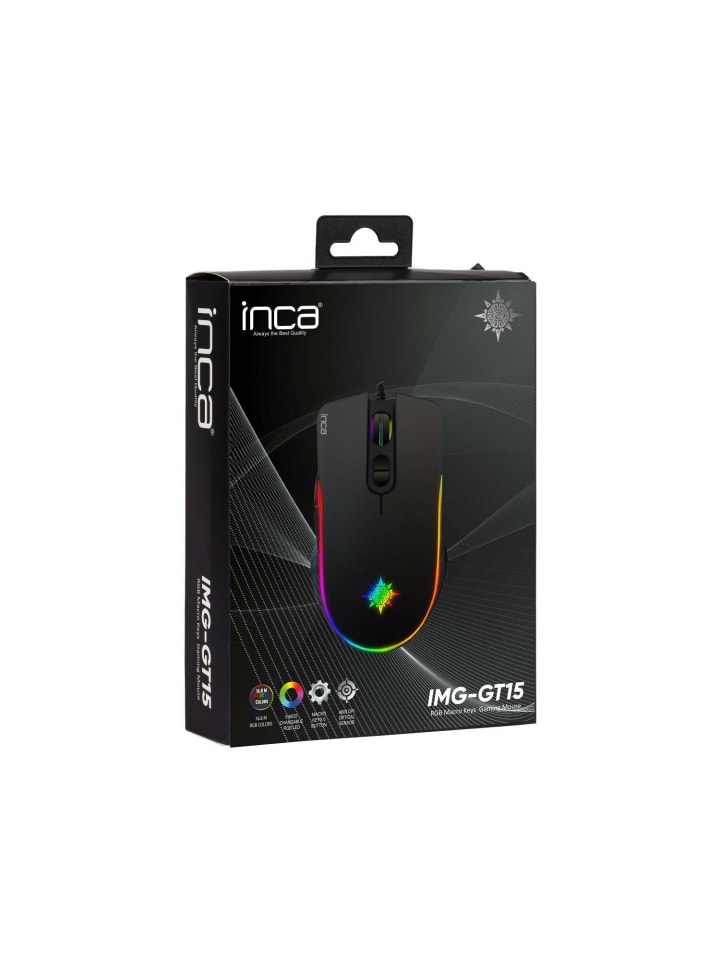 Inca Inca RGB Makro Tasten Professional Gaming Maus 4800 DPI schwarz in schwarz günstig kaufen onesize