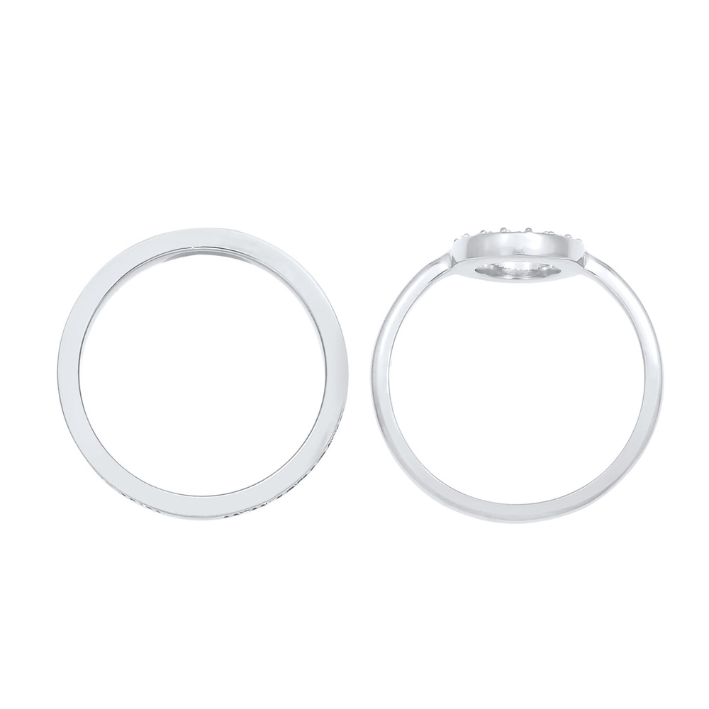 Elli PREMIUM Elli PREMIUM Bague Bague pour femme Duo Memorie Cercle Geo Timeless avec cristaux Bague