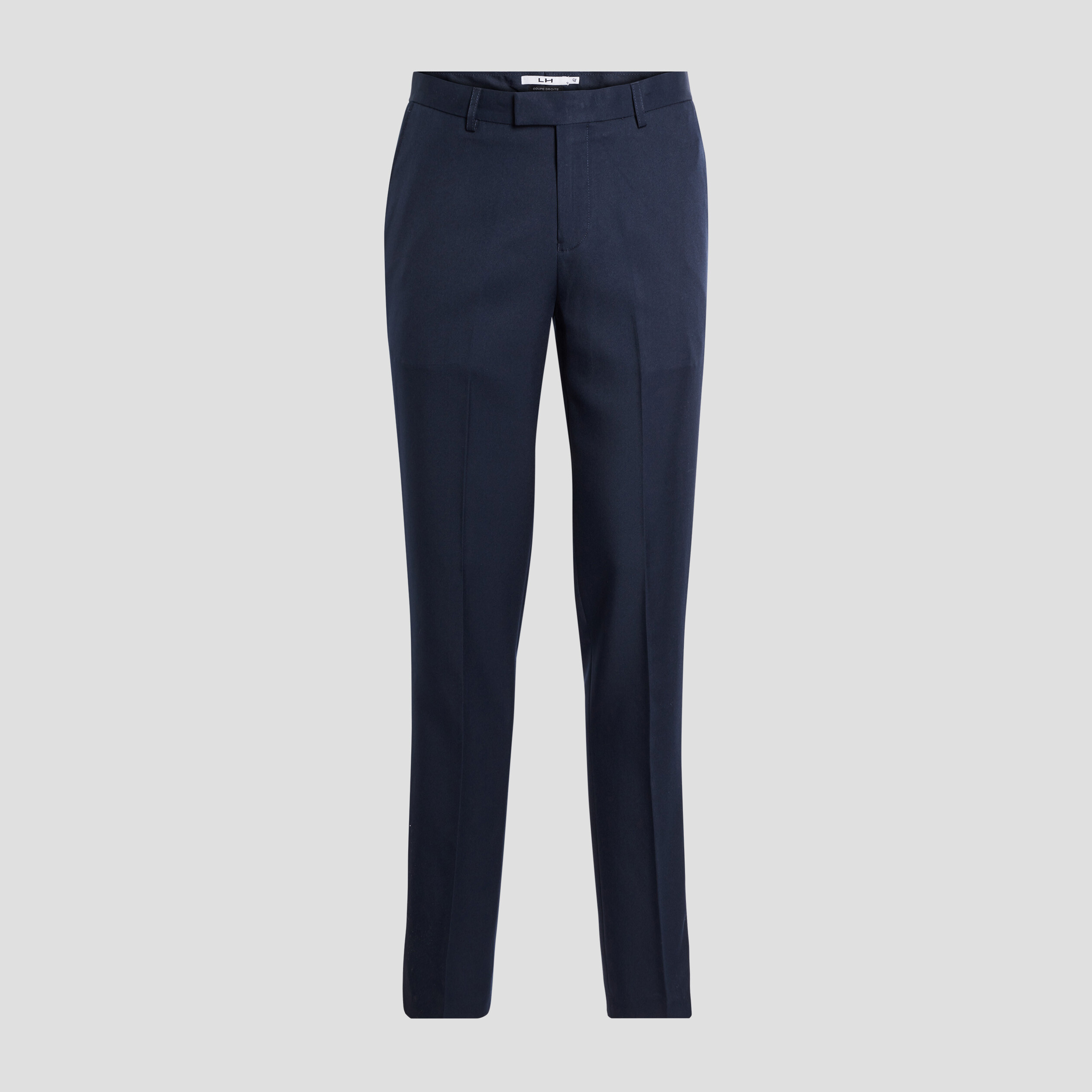 Pantalon droit avec pinces bleu marine homme | La Halle
