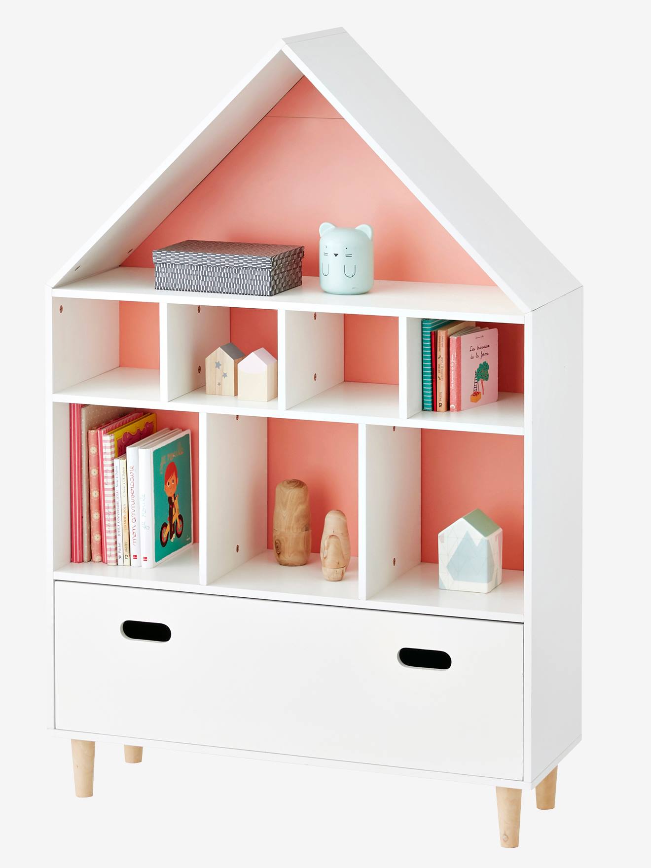 Vertbaudet Kinderzimmer Regal in Hausform MAISON - weiß