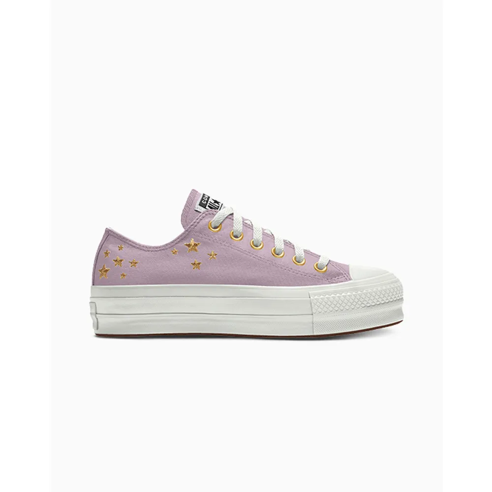 Converse Custom Chuck Taylor All Star Lift Platform Embroidery By You A03767CHO23_PHANTOMVIOLET_STARS_G / lila