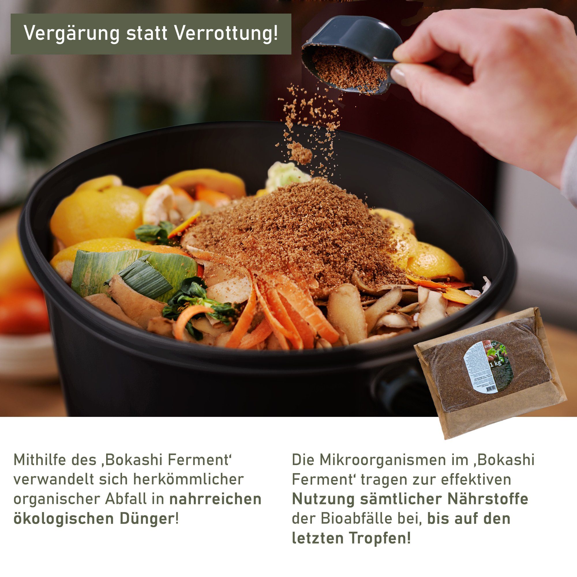 skaza Exceeding Expectations Komposter Bokashi Starter Set mit 2 Eimern und Ferment, 15,3 l
