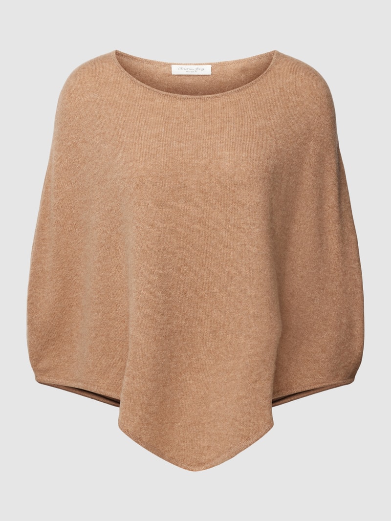 Poncho aus Kaschmir in camel meliert