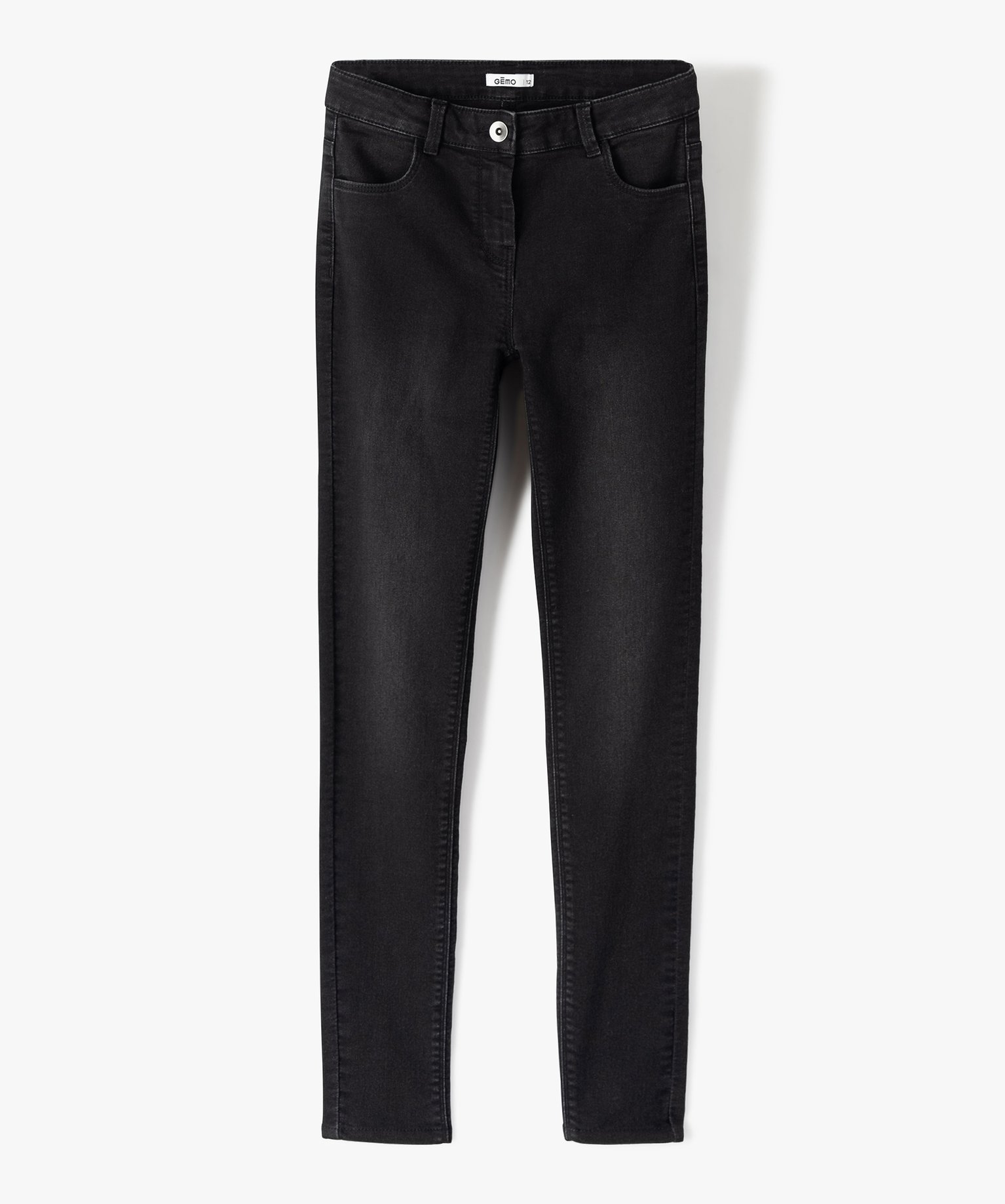 Jean fille coupe Slim ultra stretch noir | GEMO