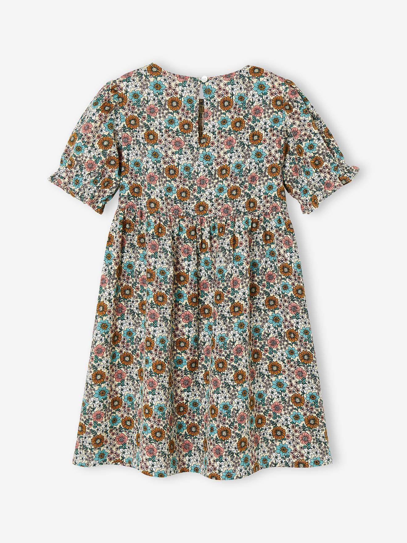 Robe à smocks fille jaune pâle