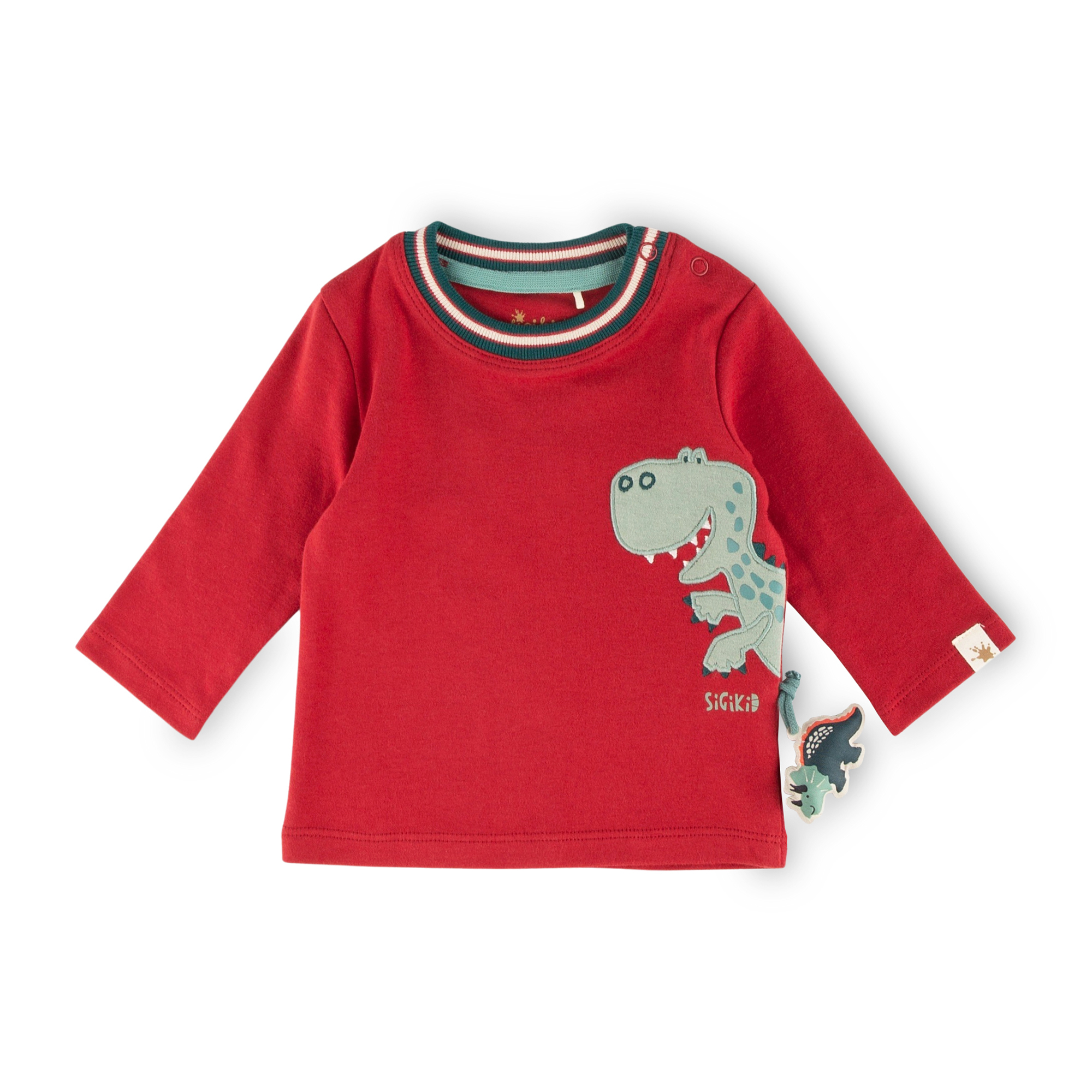 Baby Langarmshirt Dino, dunkelrot