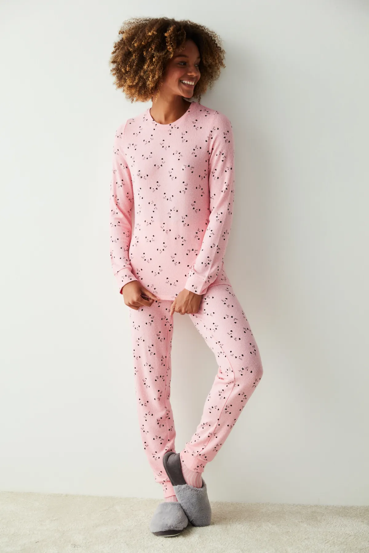 Penti  Thermo-Pyjama-Set mit süßem Gesicht