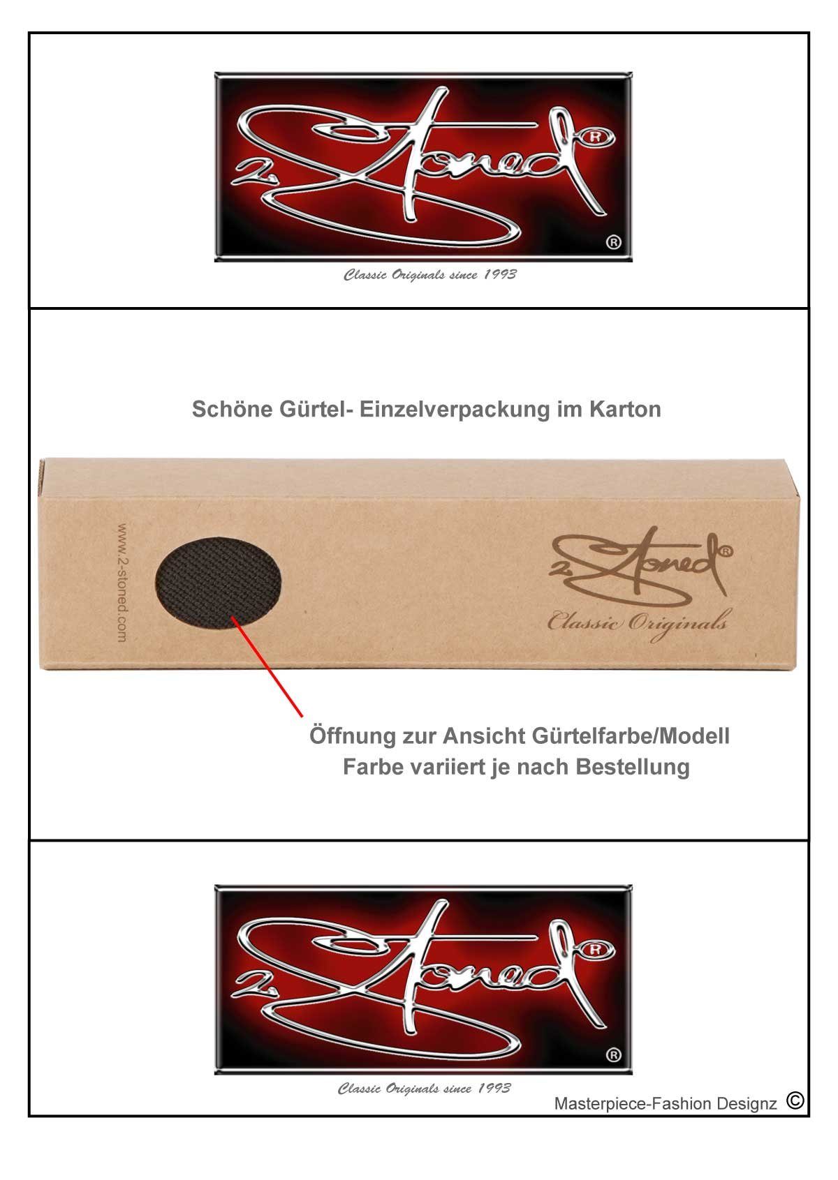 2Stoned Stretchgürtel Koppelgürtel Unisex, matte Schnalle Classic, 4 cm breit, 130 cm lang um 20 cm dehnbar, individuell kürzbar, stufenlos verstellbar, elastisch