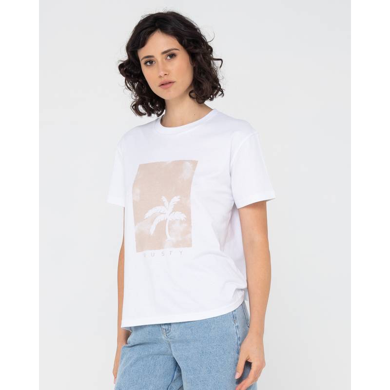 RUSTY SUNSET PALM ORGANIC COTTON RELAXED TEE T-Shirt Damen