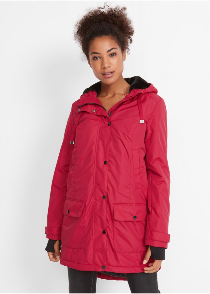 Funktions-Outdoorparka mit Fellimitat