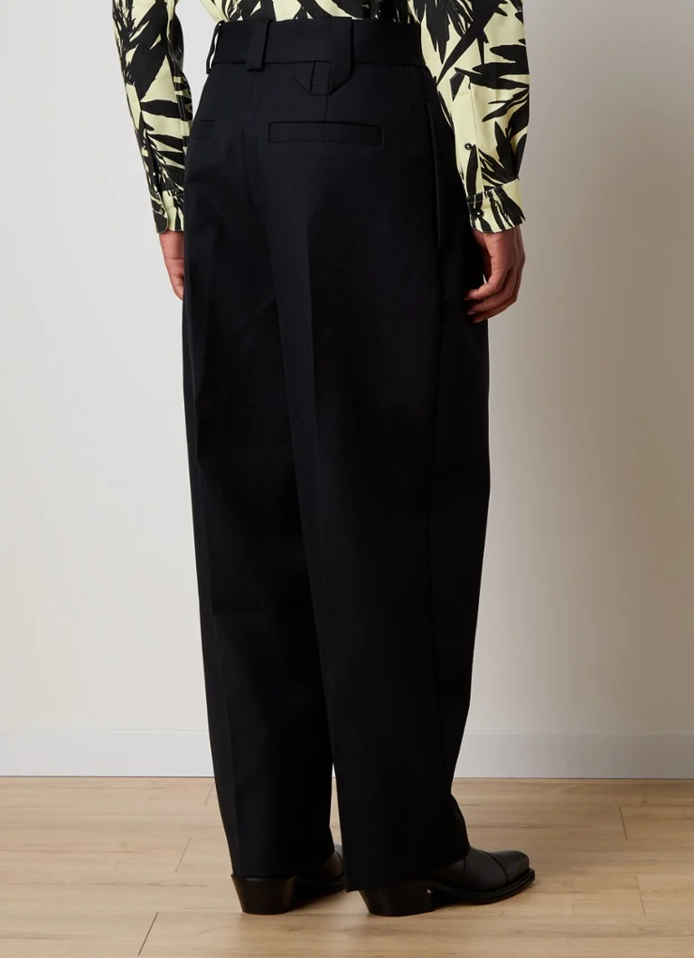 Pantaloni in lana a gamba larga Jacquemus con tasche laterali