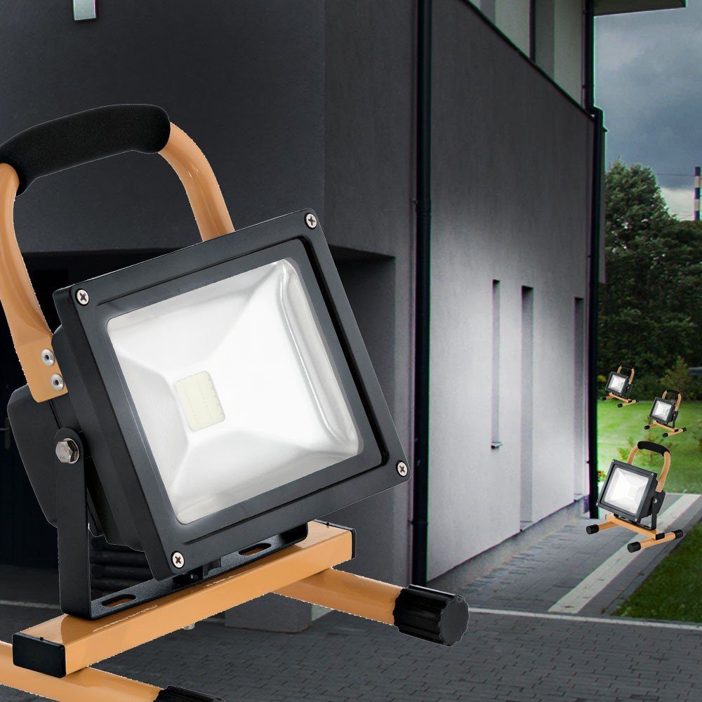 EGLO Baustrahler, LED-Leuchtmittel fest verbaut, Kaltweiß, Tageslichtweiß, 20 Watt LED Außen Steh Stand Leuchte IP44 beweglich Bau Strahler