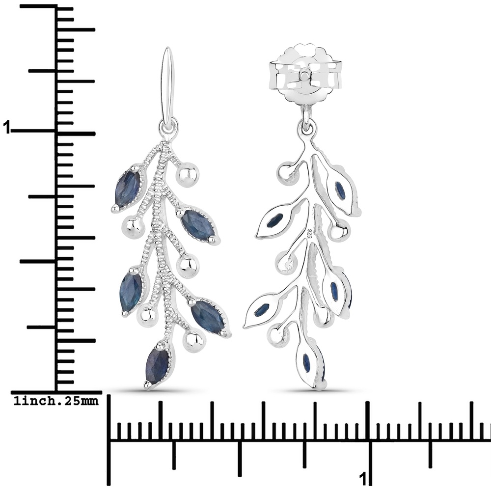 Rafaela Donata Boucles doreilles Floral Argent sterling Saphir en Argent Bijoux