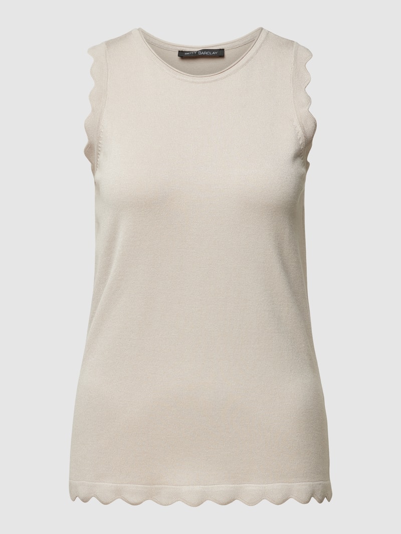 Tanktop mit Wellensaum in sand