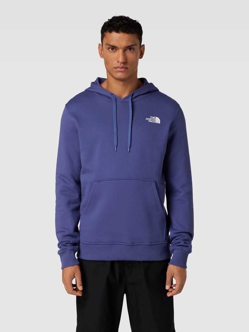 Hoodie mit Label-Print Modell 'Simple Dome' in blau