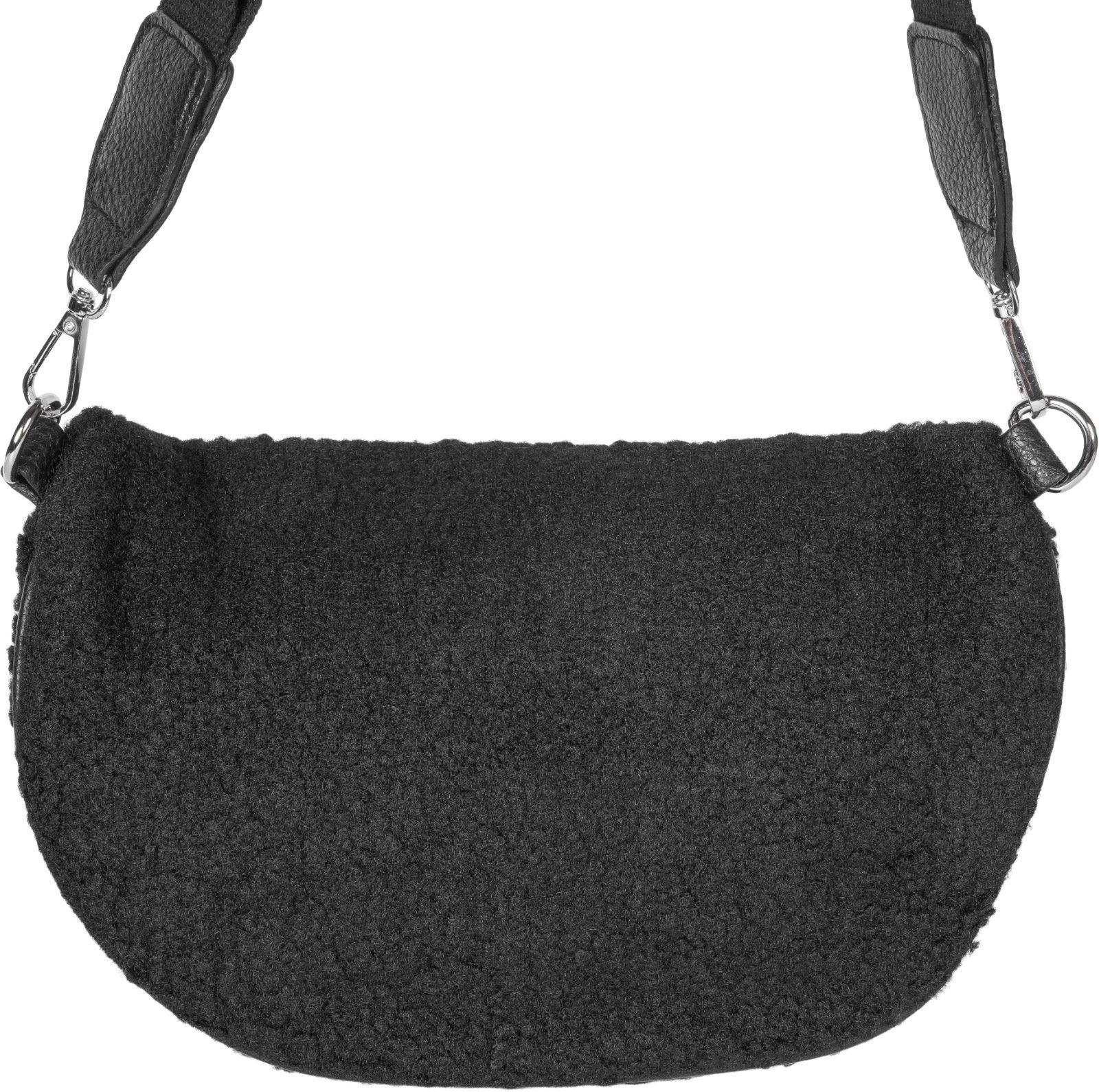 styleBREAKER Umhängetasche (1-tlg), Teddyfell Halbmond Crossbody Bag