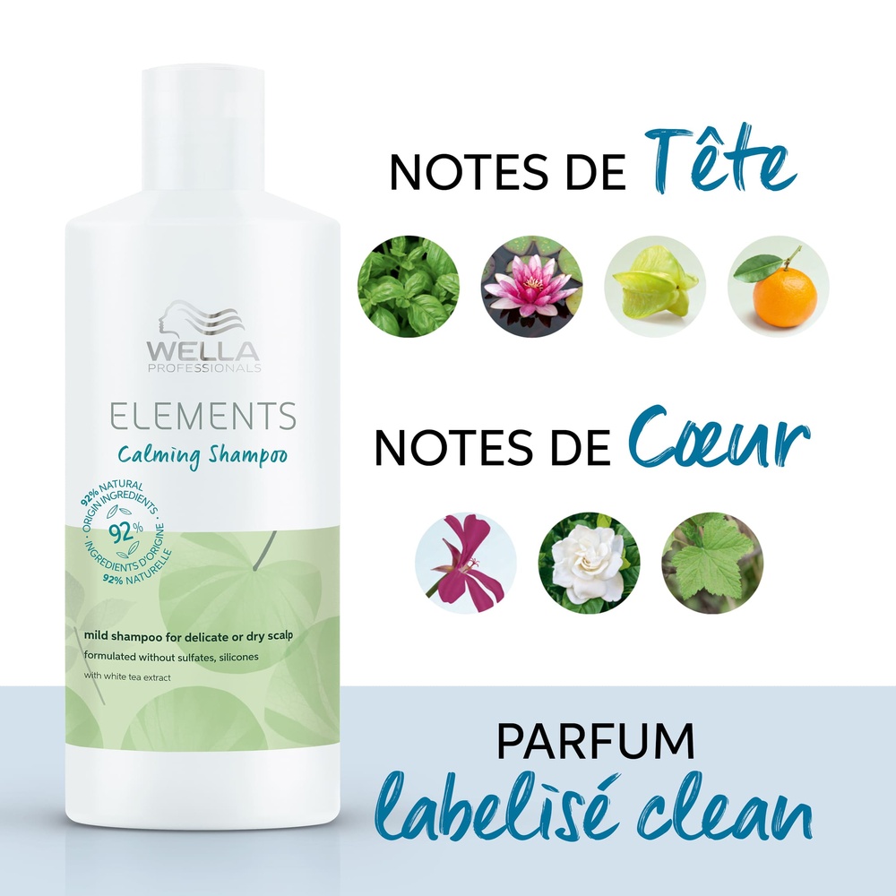 Wella Shampoing Calming Elements Shampoing doux pour cuir chevelu sec oudélicat