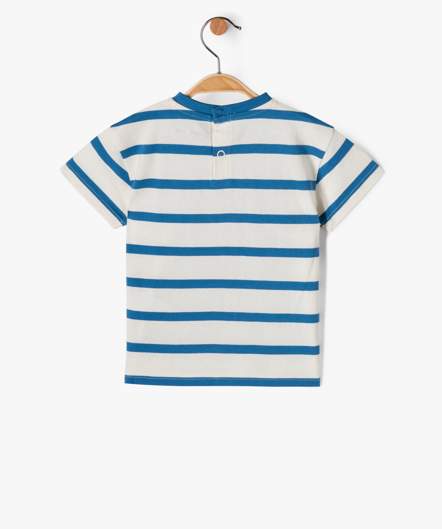 Tee-shirt bébé Garçon rayé à manches courtes blanc | GEMO