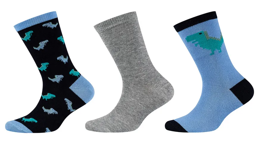 s.Oliver Kinder Boys Socken Originals Organic Motif 3er Pack schwarz, grau, blau