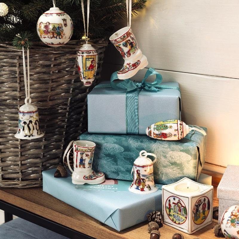 Hutschenreuther Christbaumschmuck Jahresartikel Weihnachten 2017 Weihnachtsgeschirr, Jahresglocke, Weihnachtsglocke, Christbaumglocke h: 7 cm