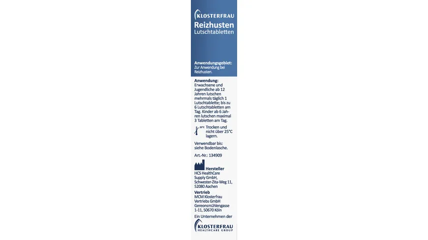 Klosterfrau Reizhusten Lutschtabletten Salbei-Honig
