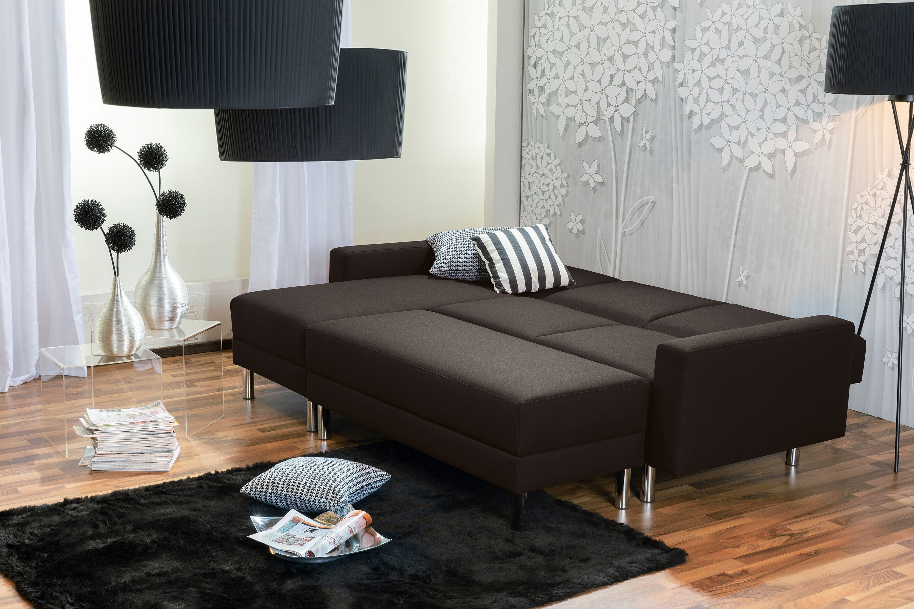 Max Winzer® Loungesofa Just Fashion Funktionssofa Flachgewebe schoko, 1 Stück, Made in Germany