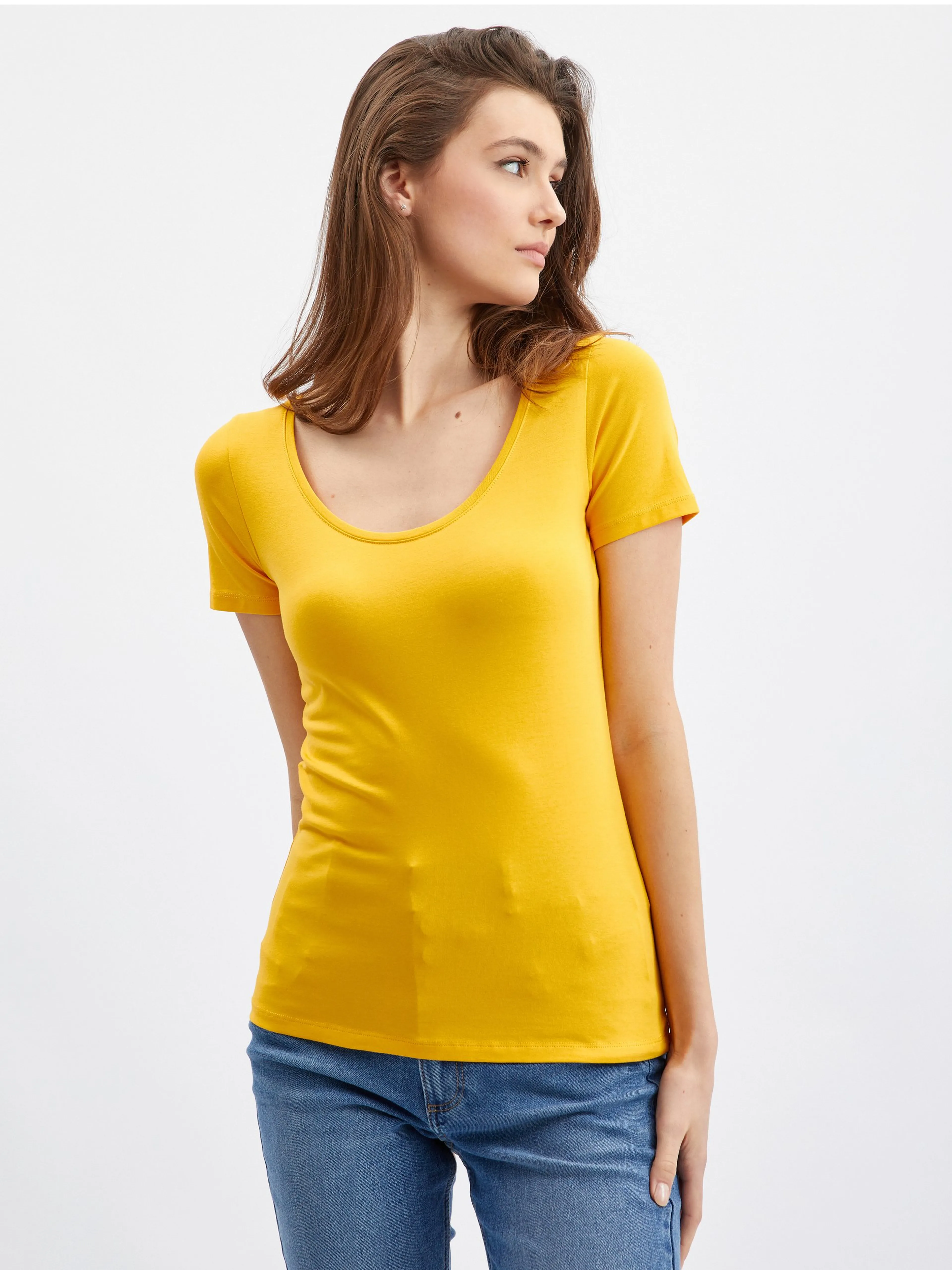 Gelbes Damen-Basic-T-Shirt ORSAY