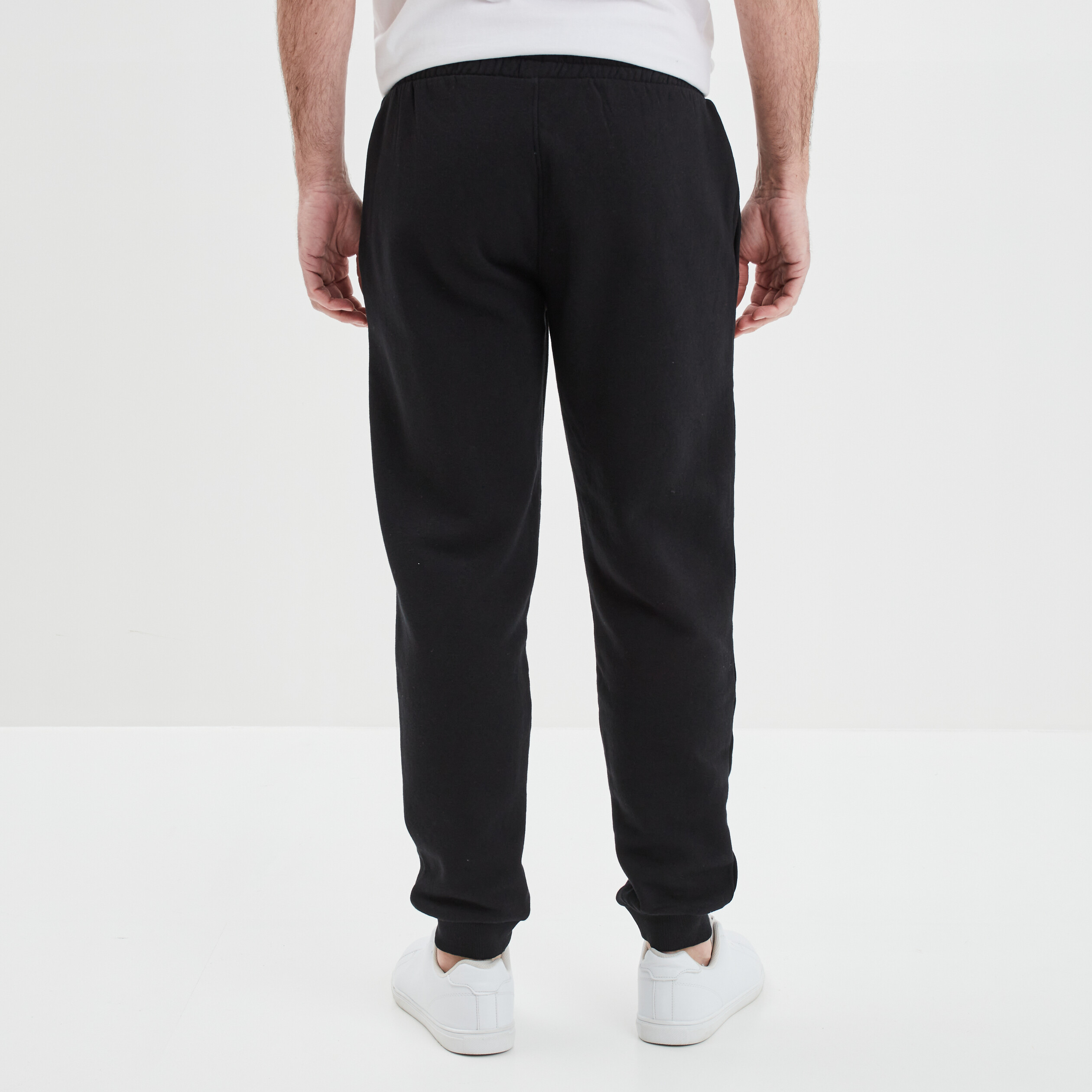 Jogging droit molleton noir homme | La Halle