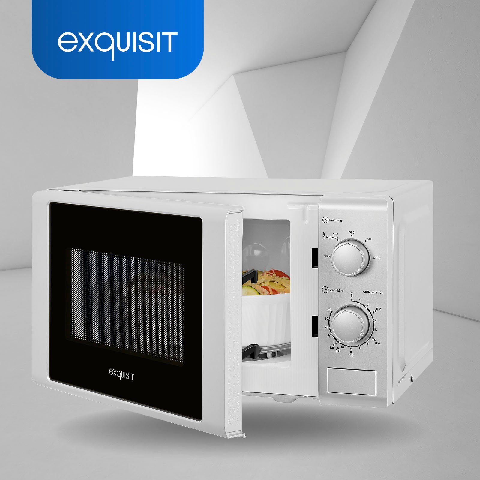 exquisit Mikrowelle MW 900-030, Mikrowelle, 20 l, silber
