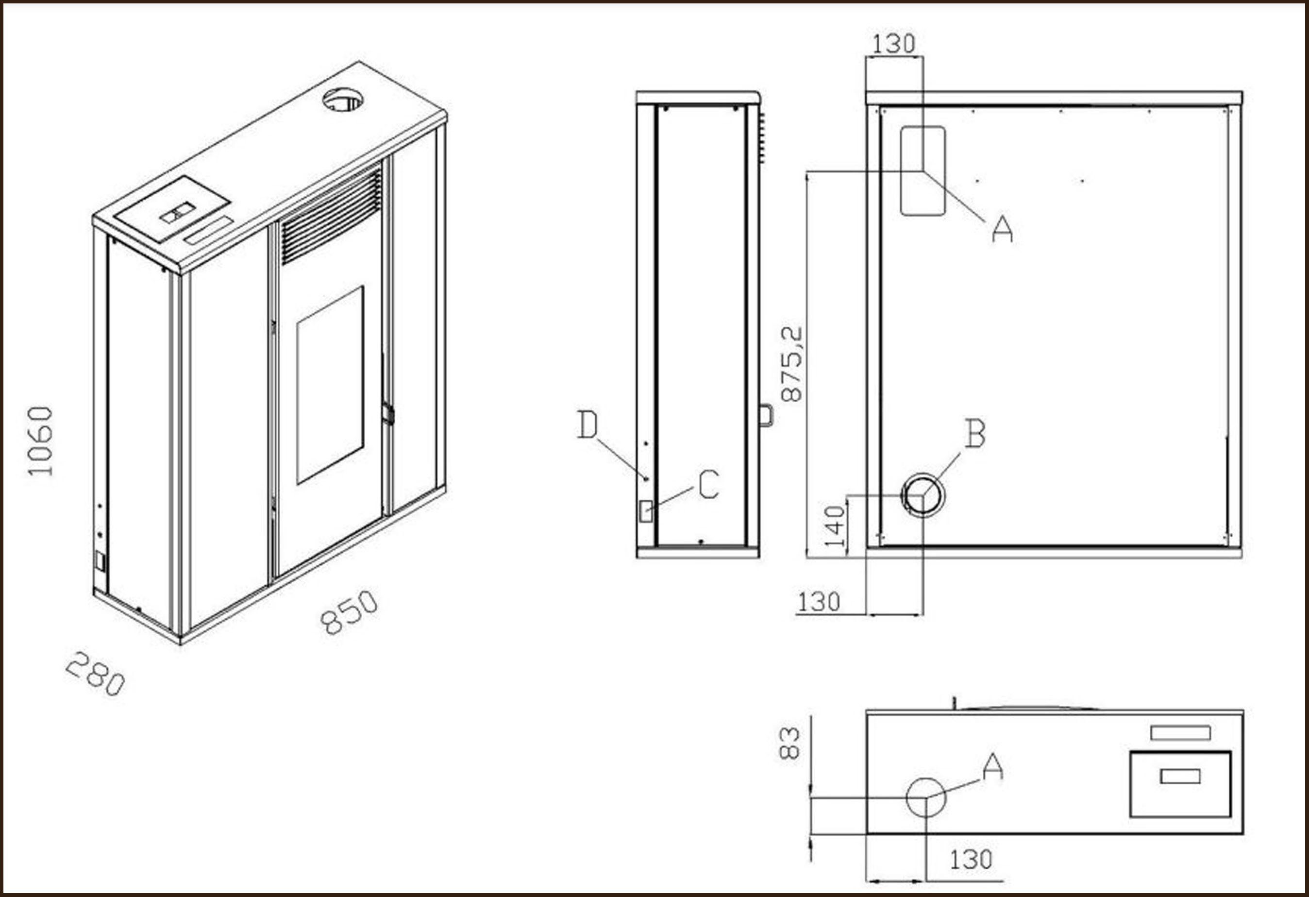 interstoves Pelletofen Kimi 10, 8,8 kW, Zeitbrand, (1-tlg), ideal für den Flur, slim Pelletofen