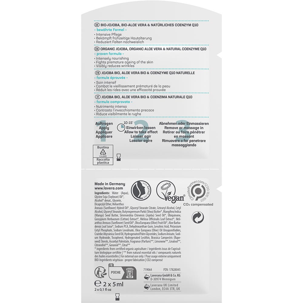 Lavera Basis Sensitiv Antifalten Maske Q10 10 ml