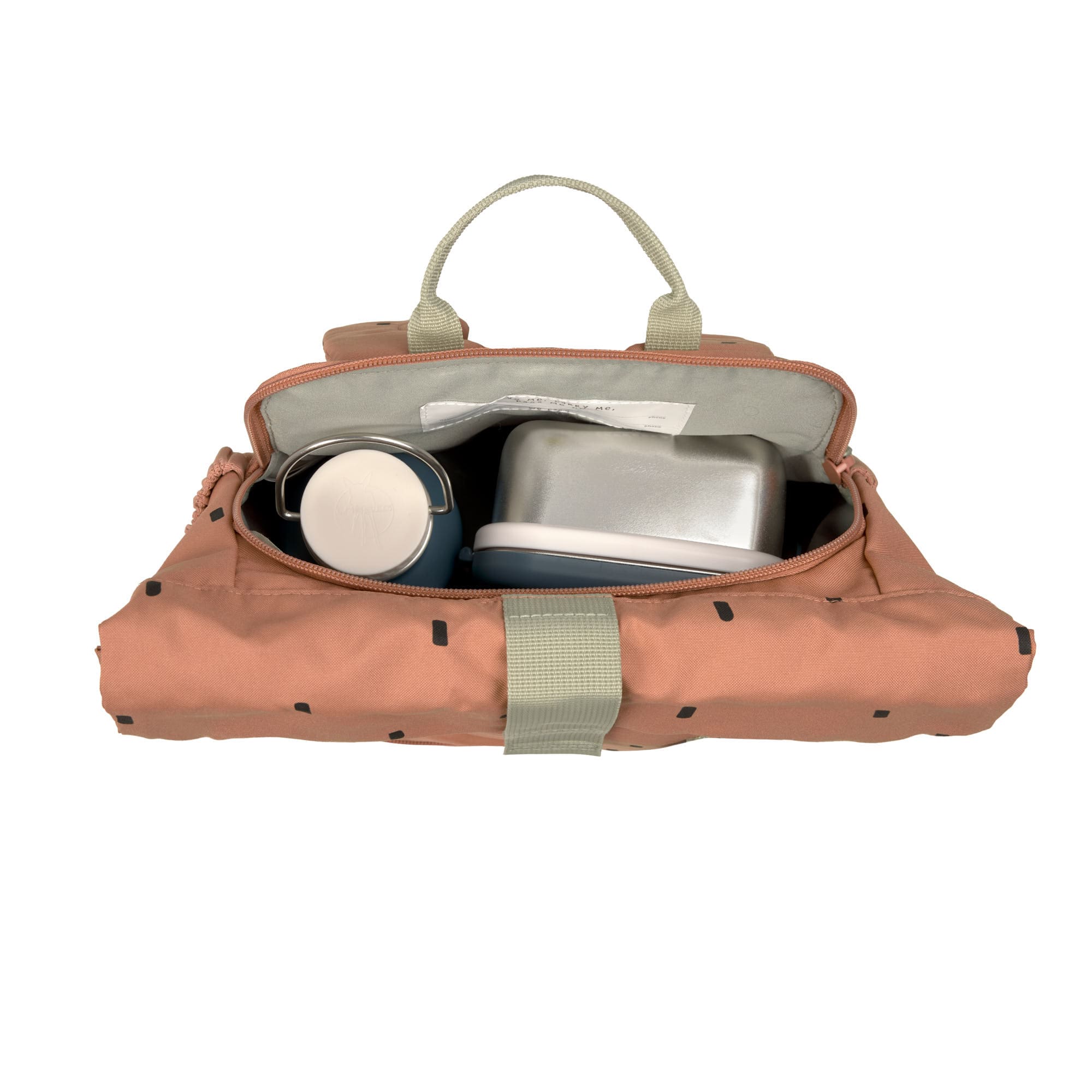 Kindergartenrucksack Rolltop - Happy Prints, Karamell