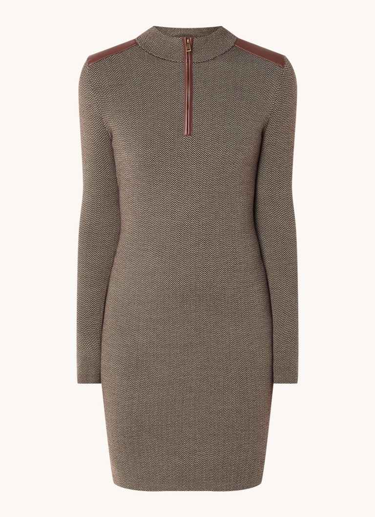 Ralph Lauren mini haljina od finog pletenja od vune s detaljima od umjetne kože