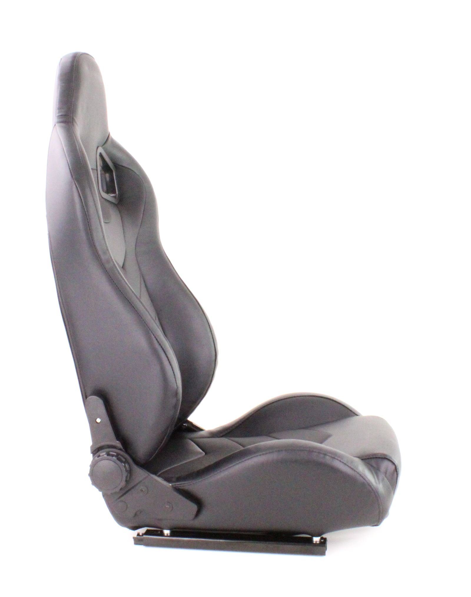 Tenzo-R Gaming-Stuhl Sportsitz Spielekonsole PC Sim Racing Schwarz mit Laufschienen, für den Einsatz in Sim Rig