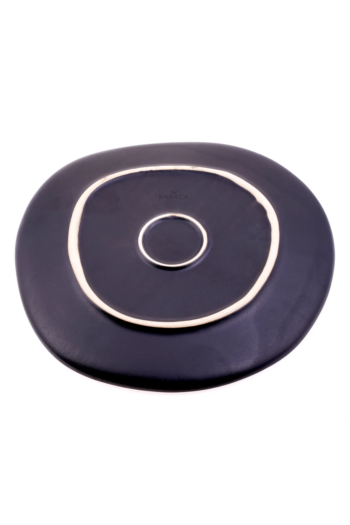 Karaca  Schwarz Galactic Reactive Dessertteller 4er-Set, Modern, Stilvoll, Außergewöhnlich, Reaktives