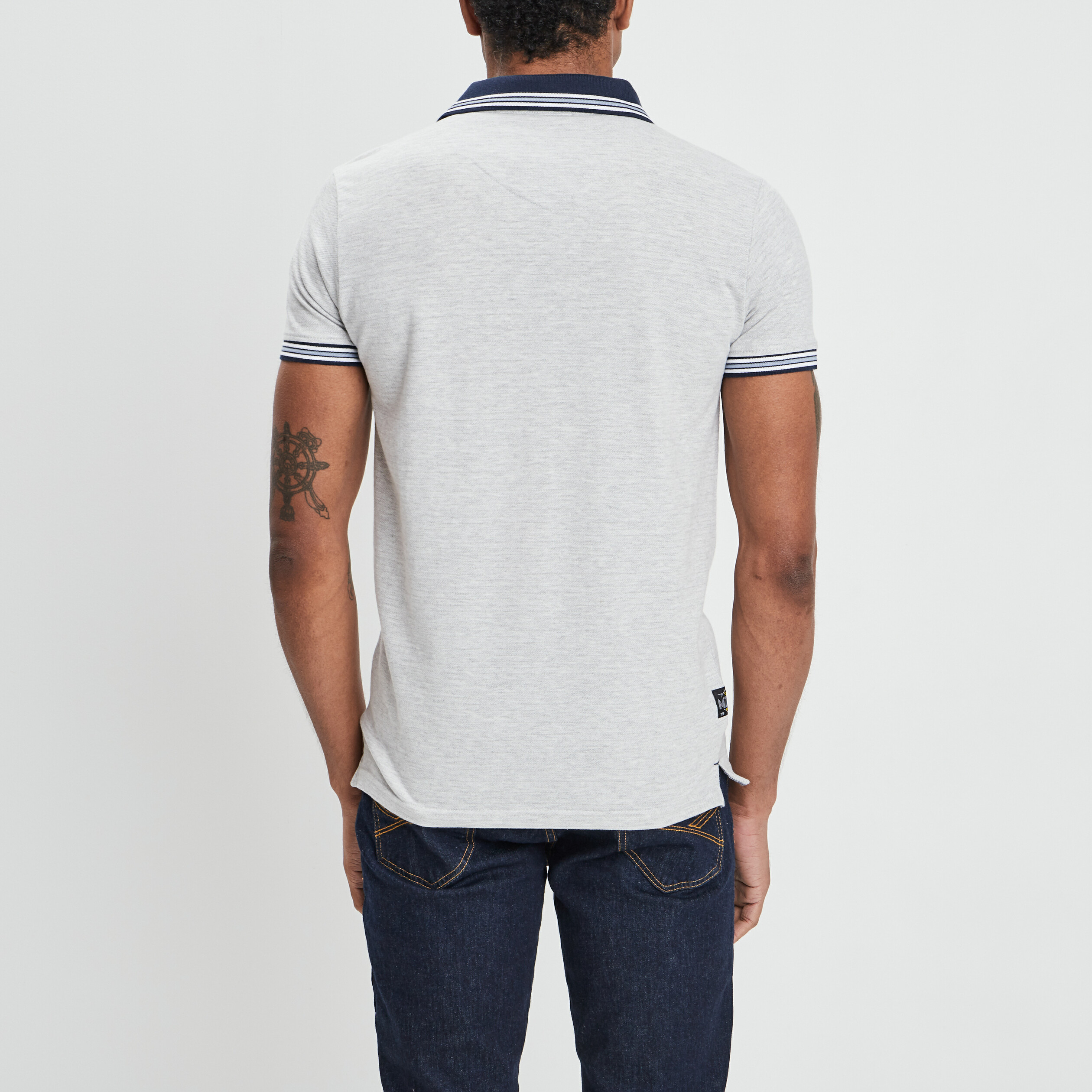 Polo manches courtes gris clair homme | La Halle