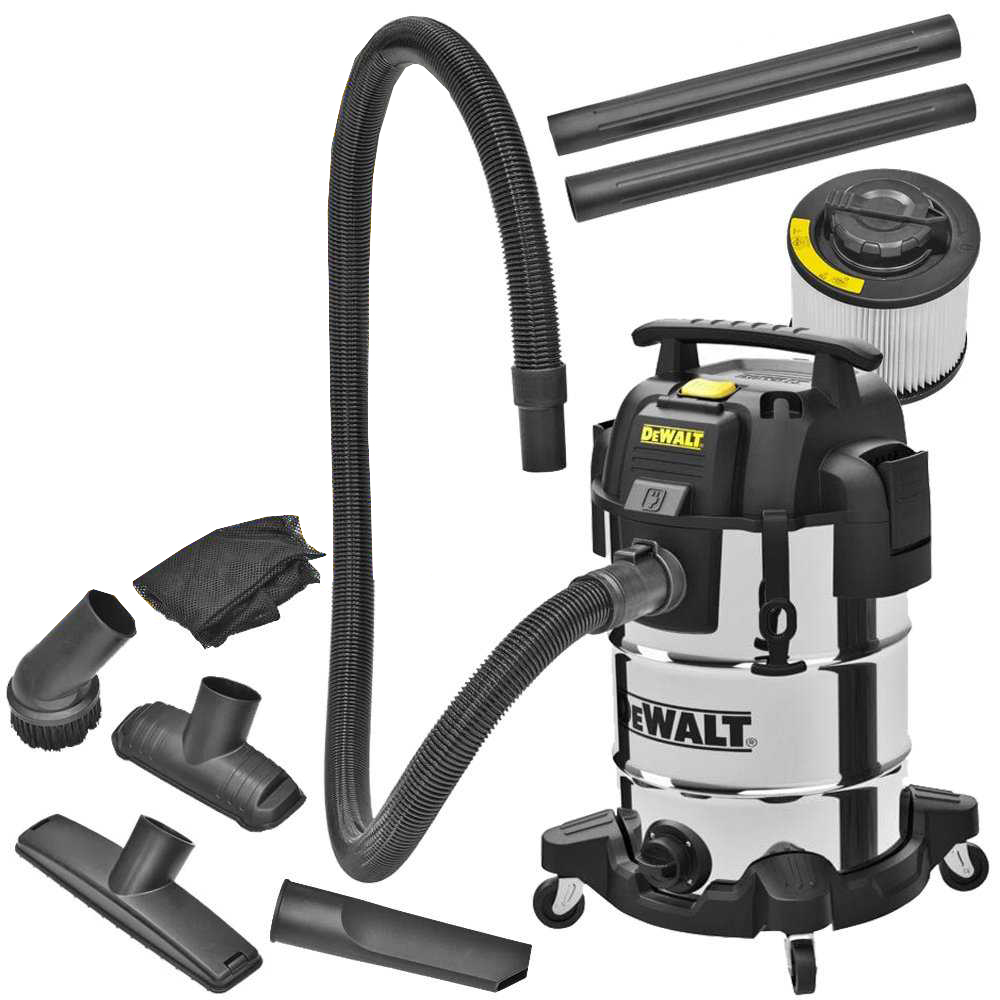 DeWalt DXV30SAPTA usisivač za mokro/suho usisavanje od nehrđajućeg čelika od 30L s PTA-om
